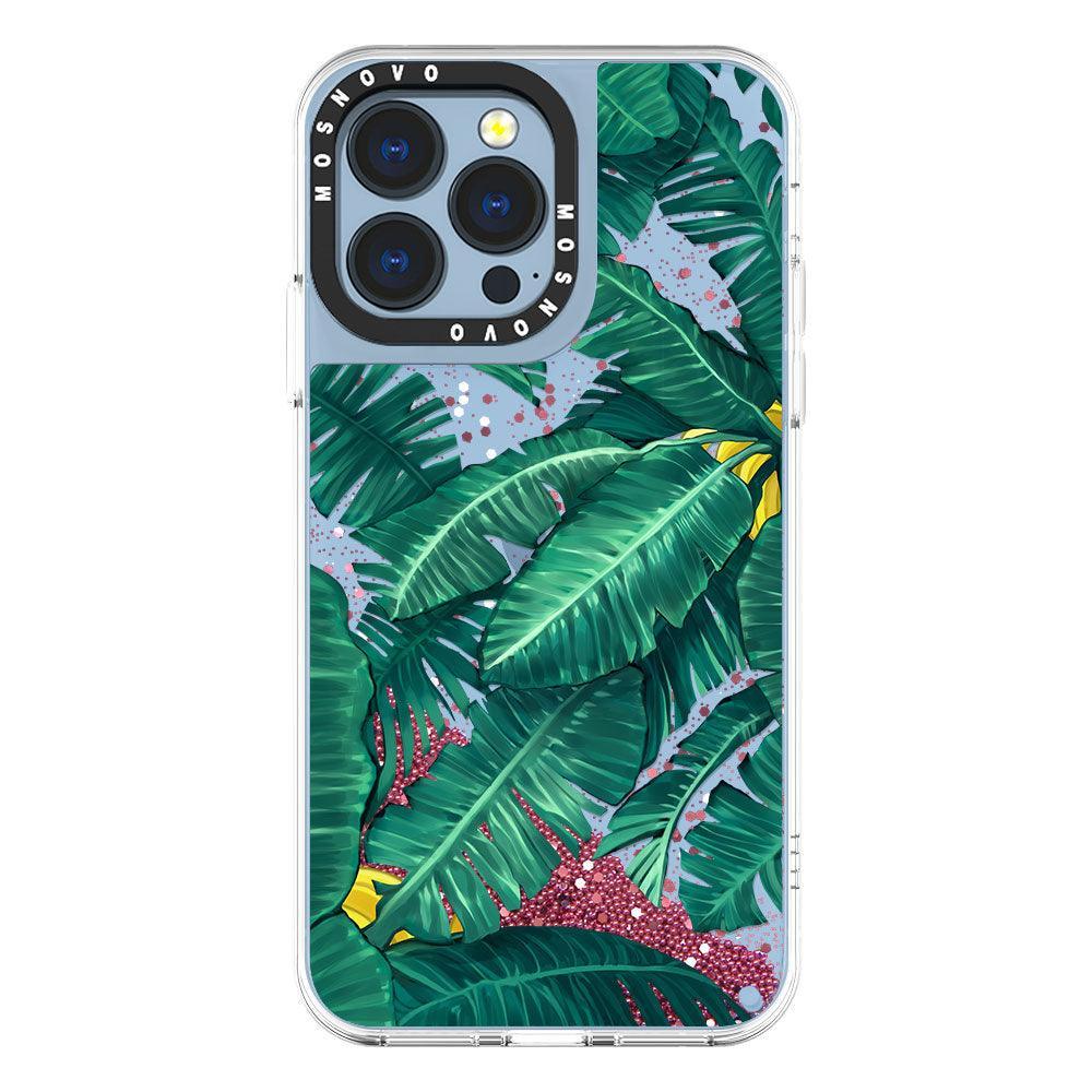 Banana Tree Glitter Phone Case - iPhone 13 Pro Case - MOSNOVO