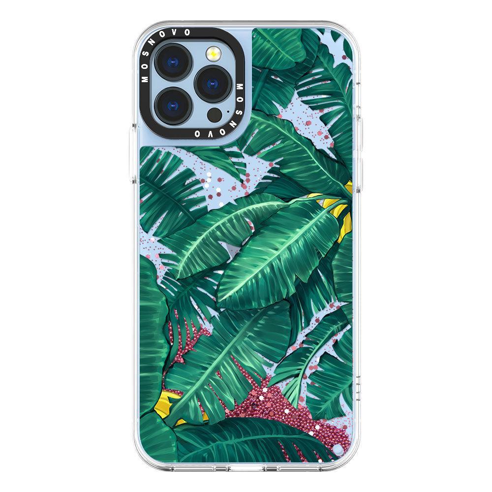 Banana Tree Glitter Phone Case - iPhone 13 Pro Max Case - MOSNOVO