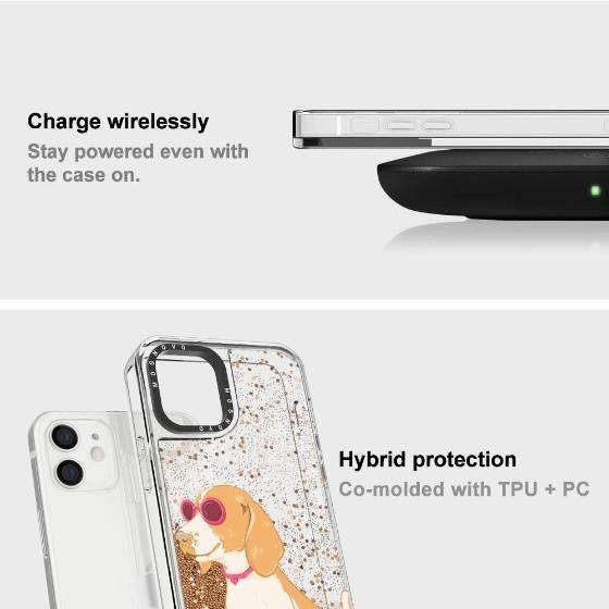 Beagle Glitter Phone Case - iPhone 12 Mini Case - MOSNOVO
