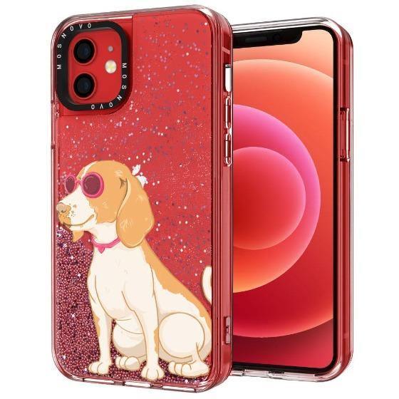 Beagle Glitter Phone Case - iPhone 12 Mini Case - MOSNOVO