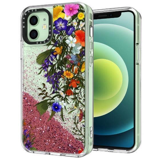 Beautiful Bloom Glitter Phone Case - iPhone 12 Mini Case - MOSNOVO