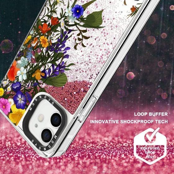 Beautiful Bloom Glitter Phone Case - iPhone 12 Mini Case - MOSNOVO