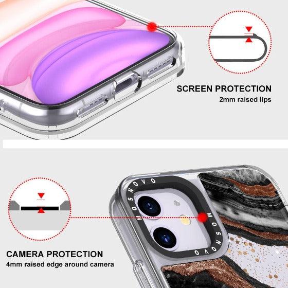 Black Agate Glitter Phone Case - iPhone 11 Case - MOSNOVO
