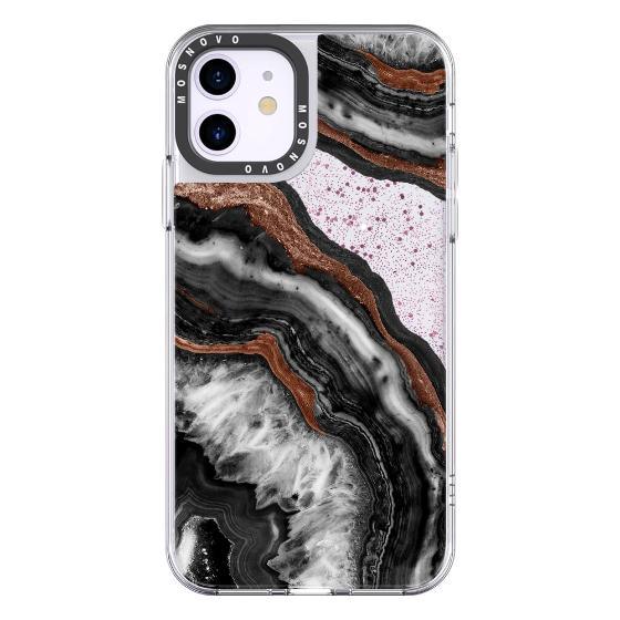 Black Agate Glitter Phone Case - iPhone 11 Case - MOSNOVO