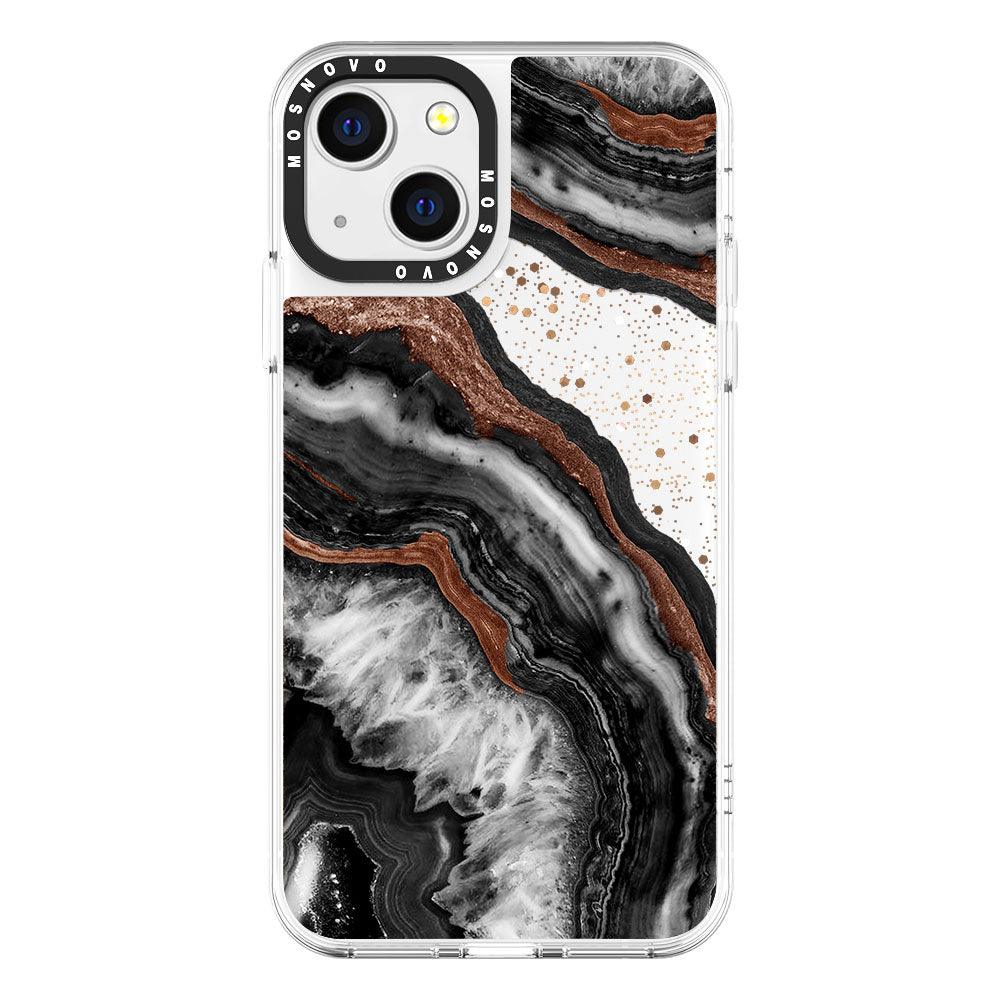 Black Agate Glitter Phone Case - iPhone 13 Case - MOSNOVO