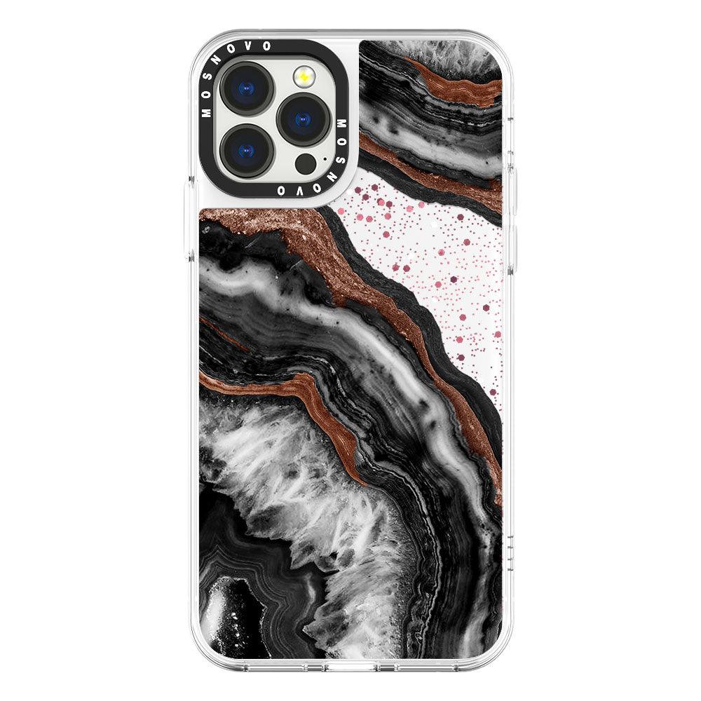 Black Agate Glitter Phone Case - iPhone 13 Pro Max Case - MOSNOVO
