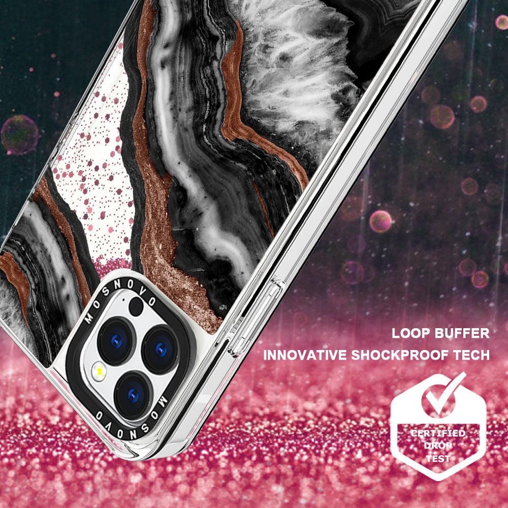 Black Agate Glitter Phone Case - iPhone 13 Pro Max Case - MOSNOVO