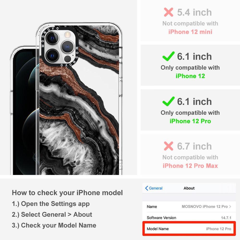 Black Agate Phone Case - iPhone 12 Pro Case - MOSNOVO