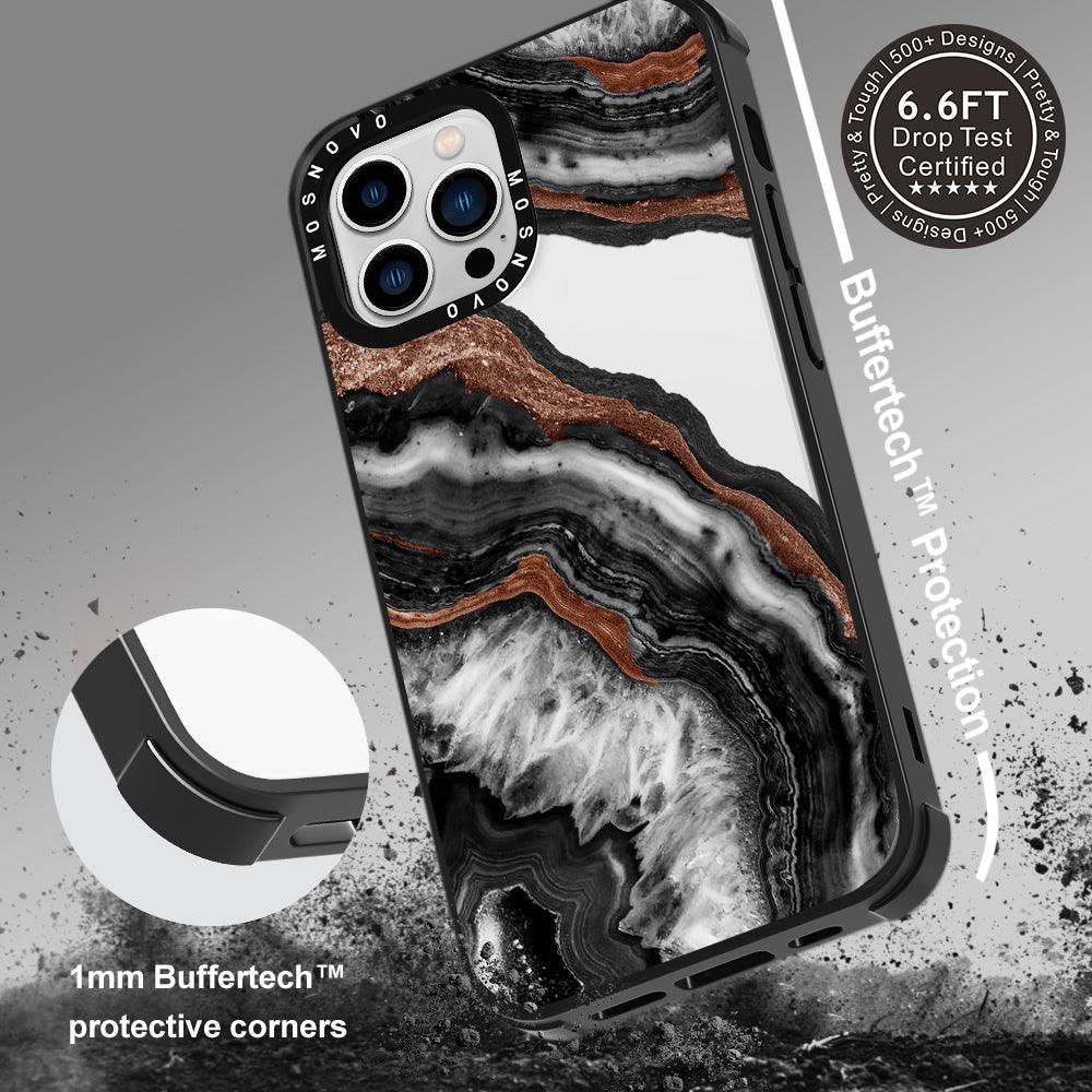 Black Agate Phone Case - iPhone 13 Pro Max Case - MOSNOVO