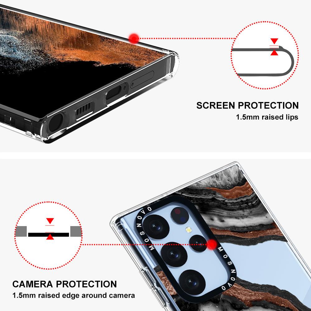 Black Agate Phone Case - Samsung Galaxy S22 Ultra Case - MOSNOVO