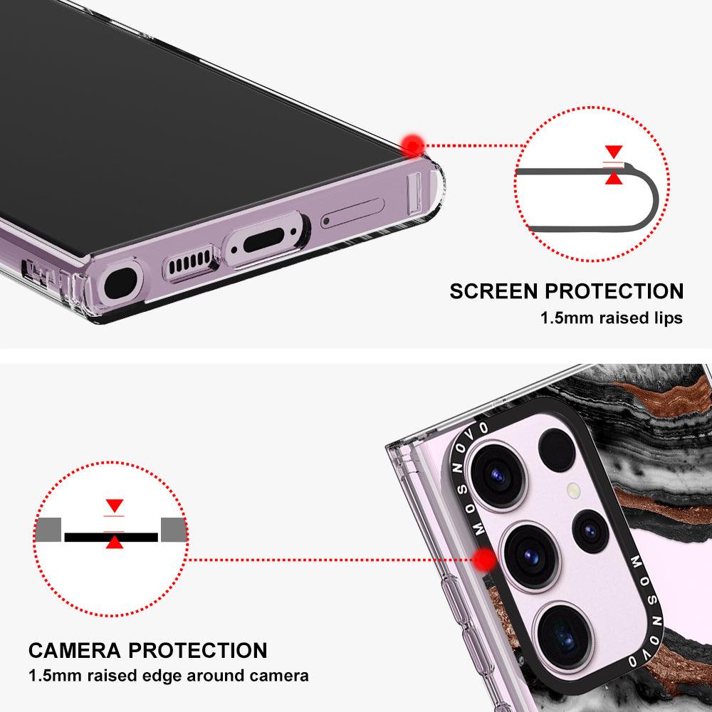 Black Agate Phone Case - Samsung Galaxy S23 Ultra Case - MOSNOVO