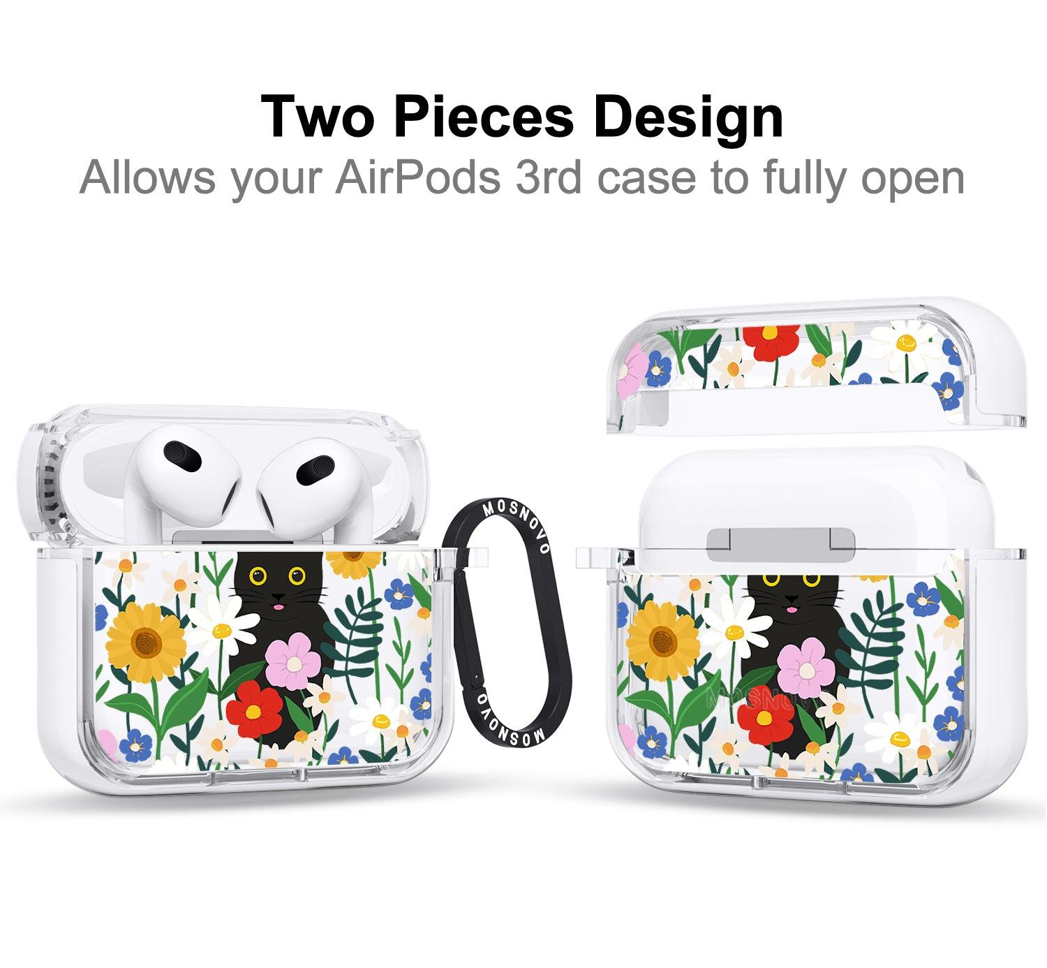 Black Cat in Garden AirPods 3 Case (3rd Generation) - MOSNOVO