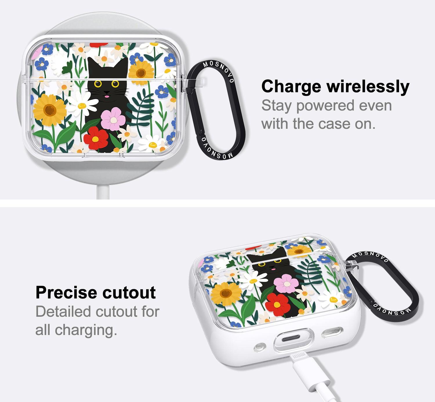 Black Cat in Garden AirPods Pro 2 Case (2nd Generation) - MOSNOVO