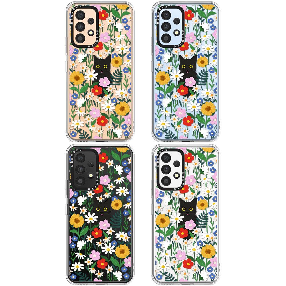 Black Cat in Garden Phone Case - Samsung Galaxy A53 Case - MOSNOVO