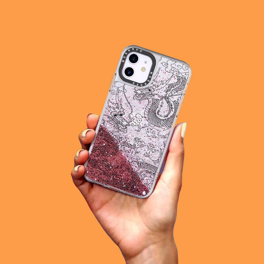 Black Dragon Glitter Phone Case - iPhone 11 Case - MOSNOVO