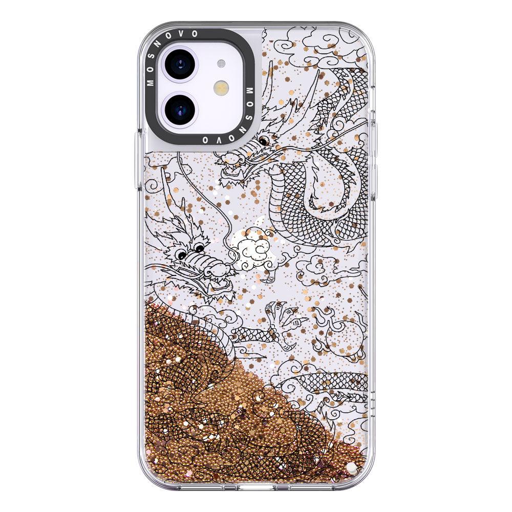 Black Dragon Glitter Phone Case - iPhone 11 Case - MOSNOVO