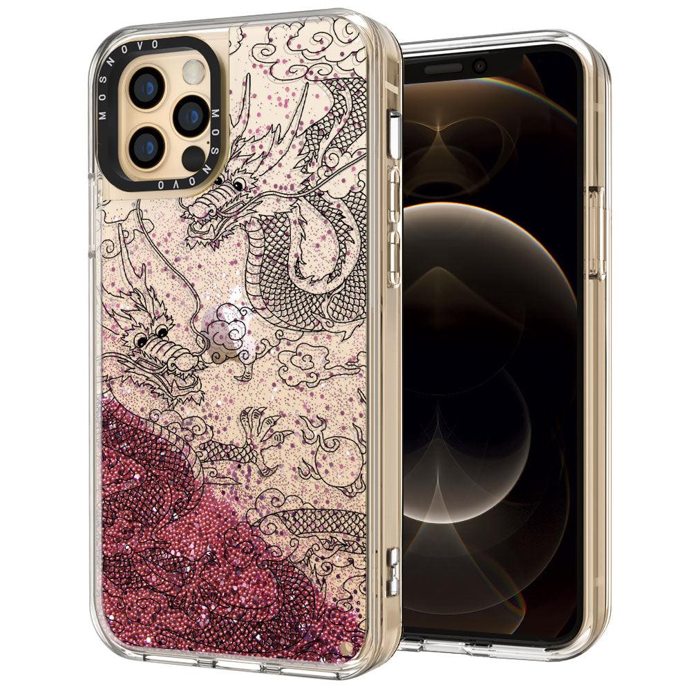 Black Dragon Glitter Phone Case - iPhone 12 Pro Case - MOSNOVO