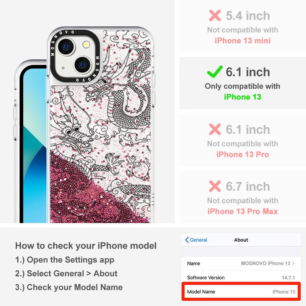 Black Dragon Glitter Phone Case - iPhone 13 Case - MOSNOVO