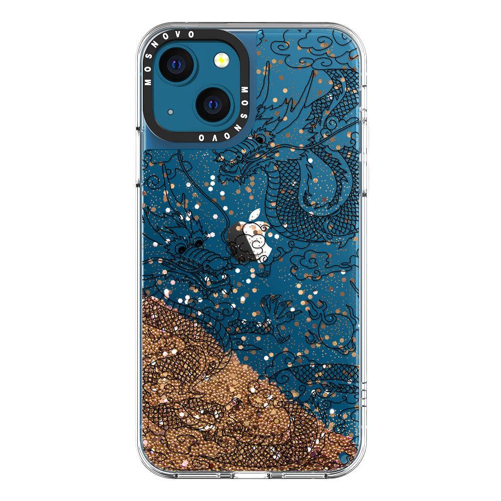 Black Dragon Glitter Phone Case - iPhone 13 Case - MOSNOVO