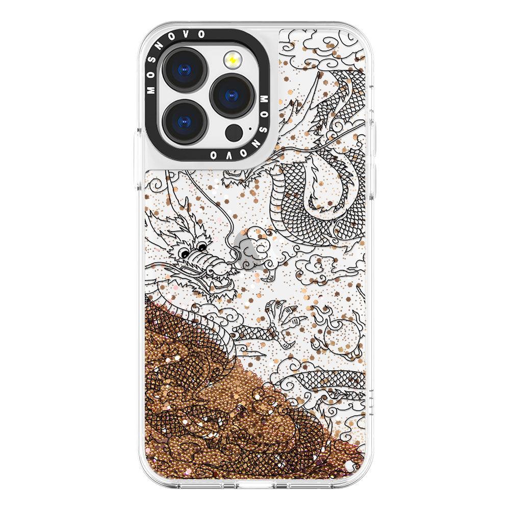 Black Dragon Glitter Phone Case - iPhone 13 Pro Case - MOSNOVO