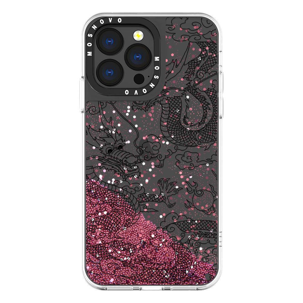 Black Dragon Glitter Phone Case - iPhone 13 Pro Case - MOSNOVO
