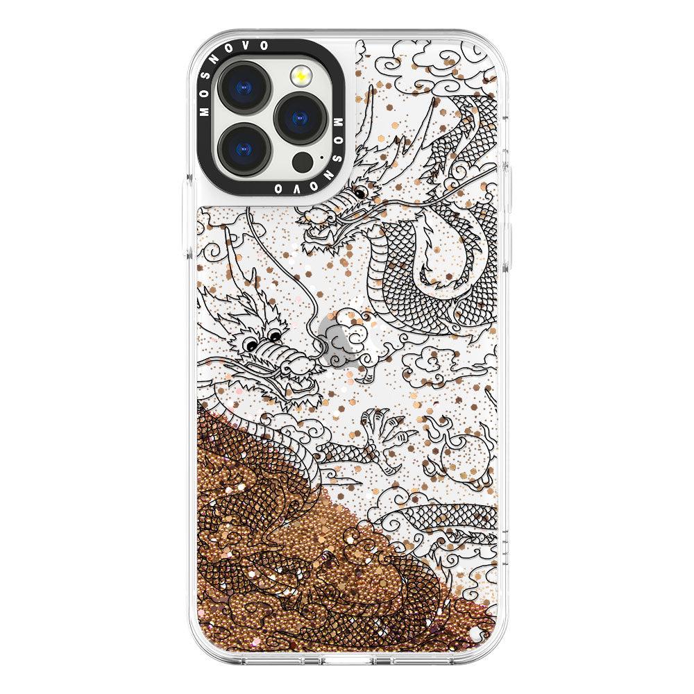 Black Dragon Glitter Phone Case - iPhone 13 Pro Max Case - MOSNOVO