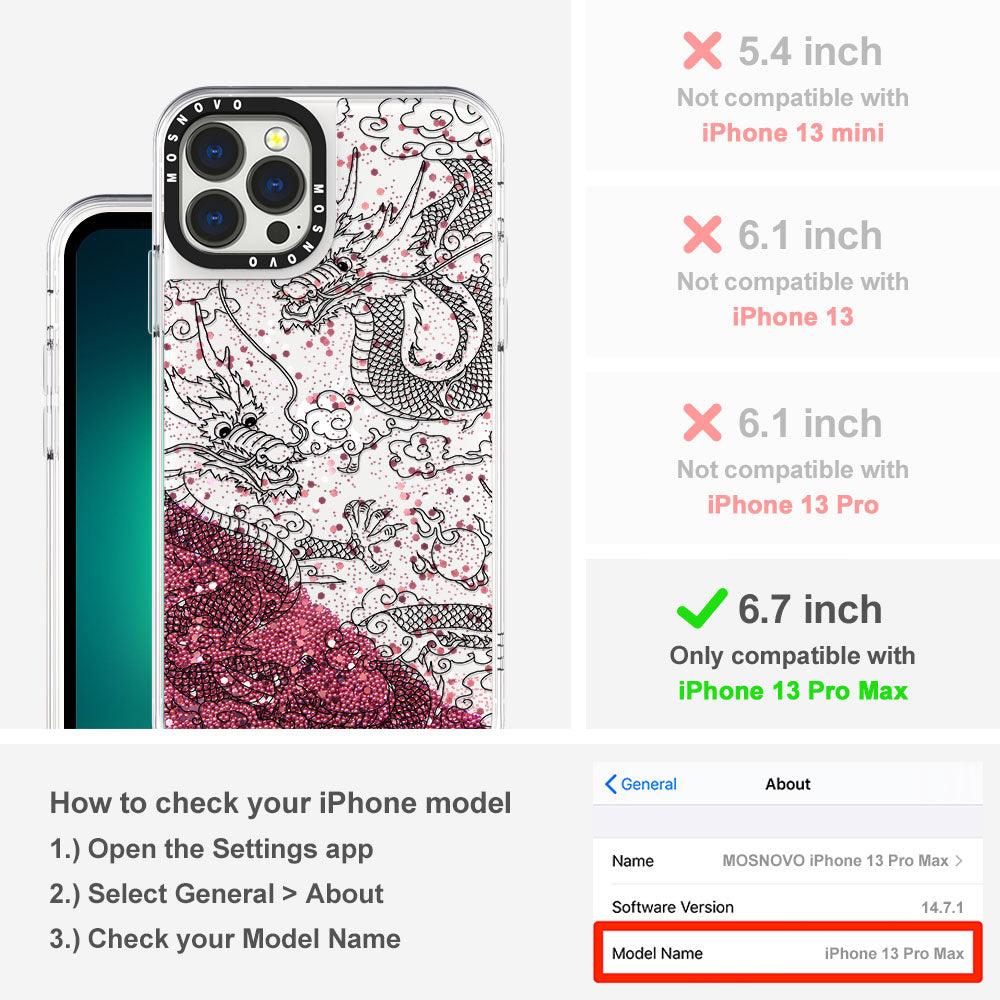 Black Dragon Glitter Phone Case - iPhone 13 Pro Max Case - MOSNOVO