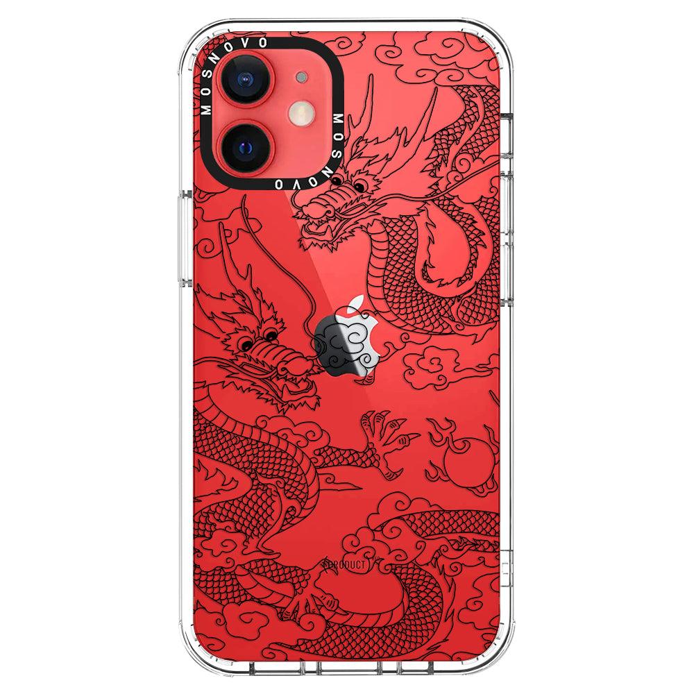 Black Dragon Phone Case - iPhone 12 Mini Case - MOSNOVO