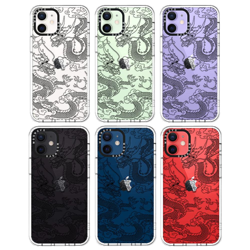Black Dragon Phone Case - iPhone 12 Mini Case - MOSNOVO