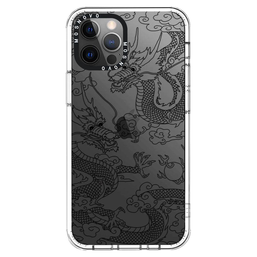 Black Dragon Phone Case - iPhone 12 Pro Max Case - MOSNOVO