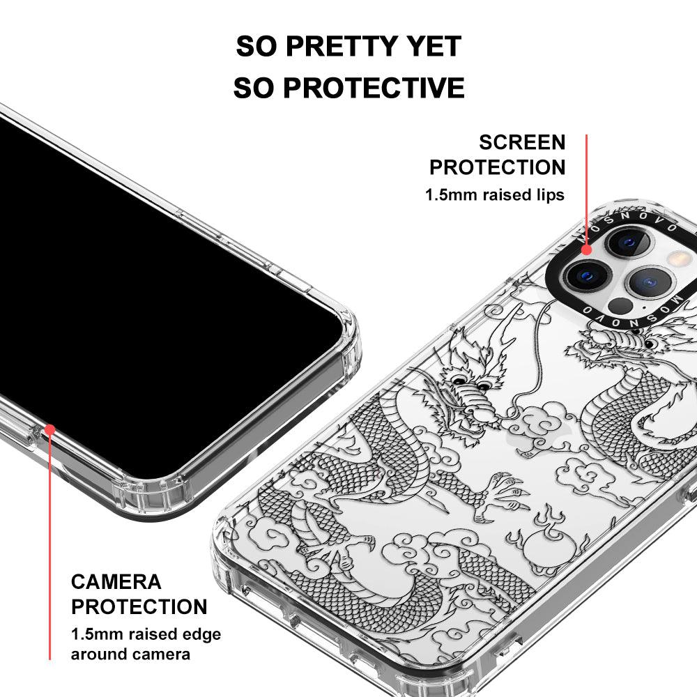 Black Dragon Phone Case - iPhone 12 Pro Max Case - MOSNOVO
