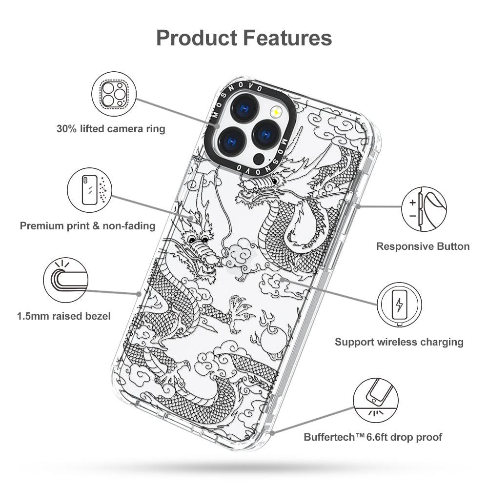 Black Dragon Phone Case - iPhone 13 Pro Max Case - MOSNOVO