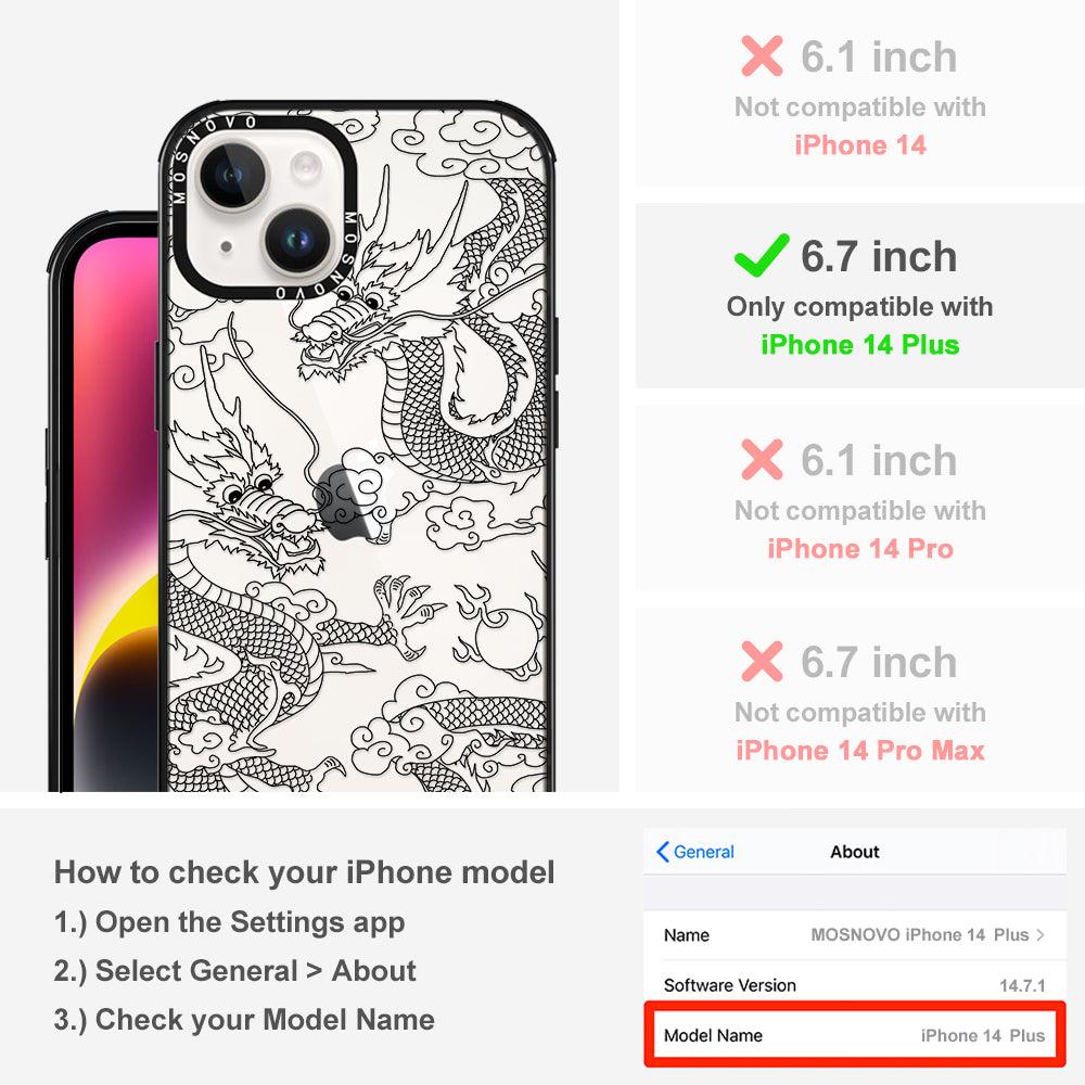 Black Dragon Phone Case - iPhone 14 Plus Case - MOSNOVO