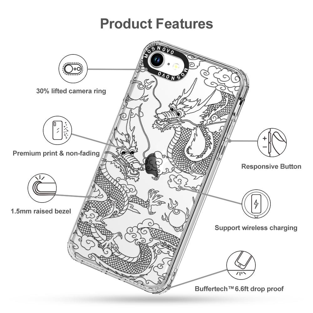 Black Dragon Phone Case - iPhone SE 2022 Case - MOSNOVO
