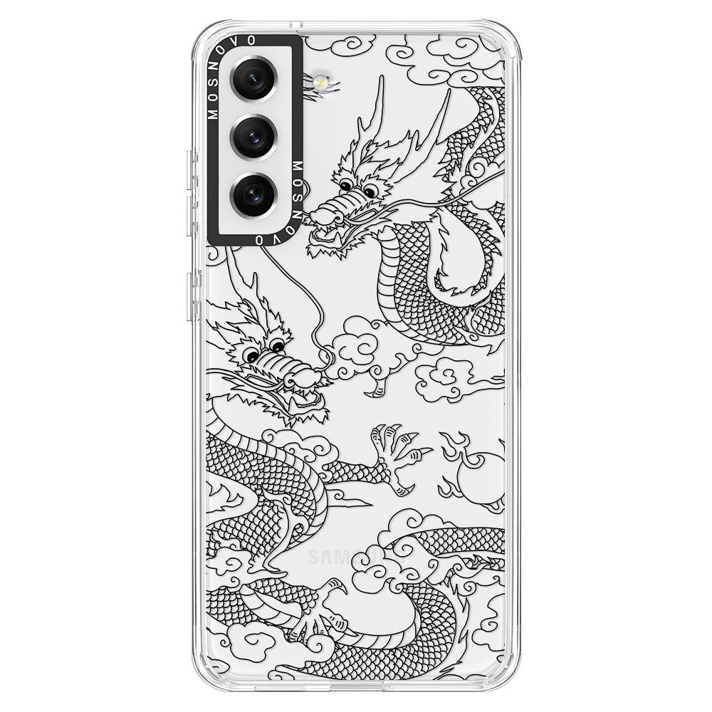 Black Dragon Phone Case - Samsung Galaxy S21 FE Case - MOSNOVO