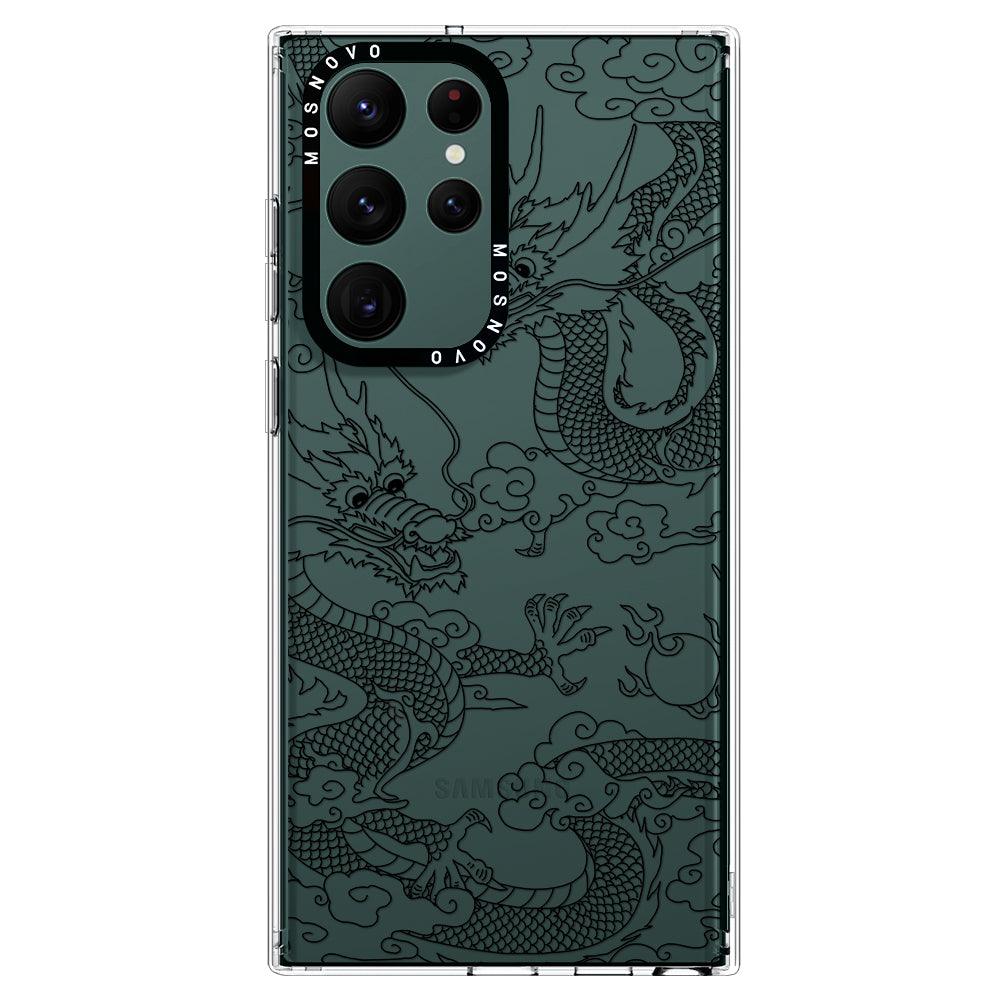 Black Dragon Phone Case - Samsung Galaxy S22 Ultra Case - MOSNOVO