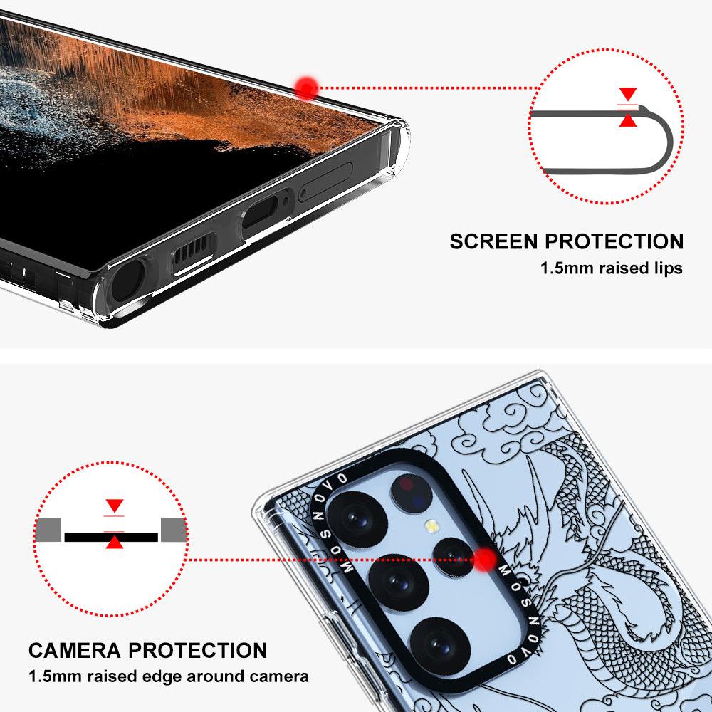 Black Dragon Phone Case - Samsung Galaxy S22 Ultra Case - MOSNOVO