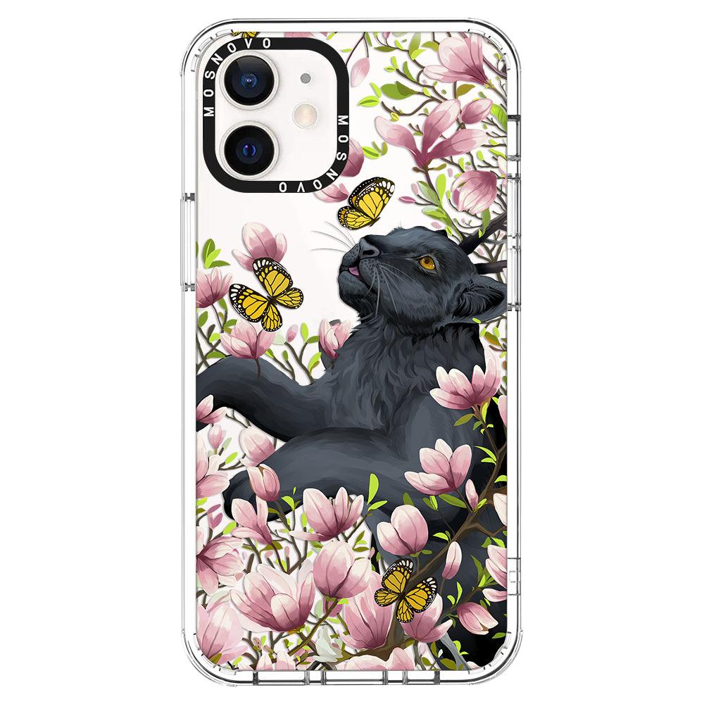 Black Leopard Garden Phone Case - iPhone 12 Mini Case - MOSNOVO
