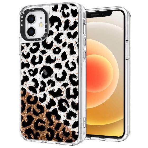 Black Leopard Glitter Phone Case - iPhone 12 Case - MOSNOVO