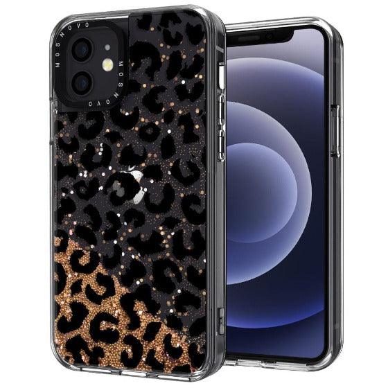 Black Leopard Glitter Phone Case - iPhone 12 Case - MOSNOVO