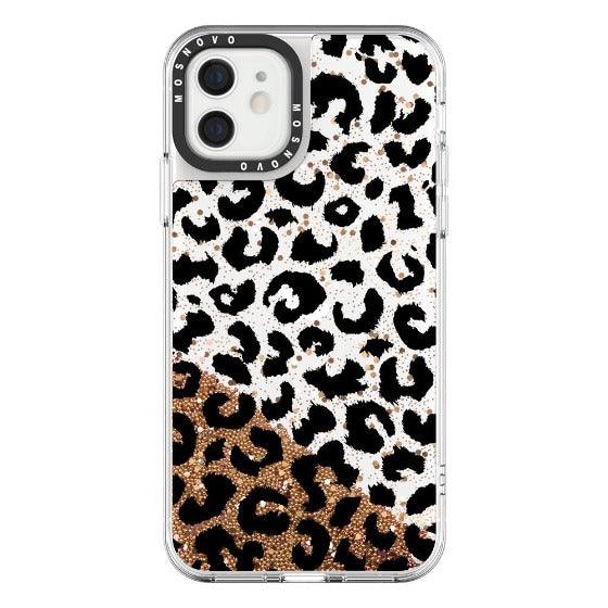 Black Leopard Glitter Phone Case - iPhone 12 Mini Case - MOSNOVO