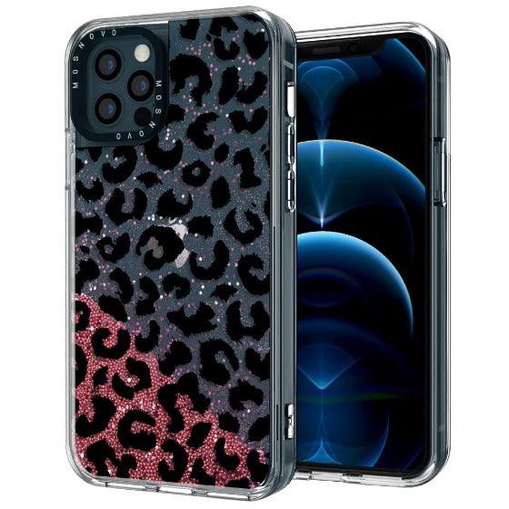 Black Leopard Glitter Phone Case - iPhone 12 Pro Max Case - MOSNOVO