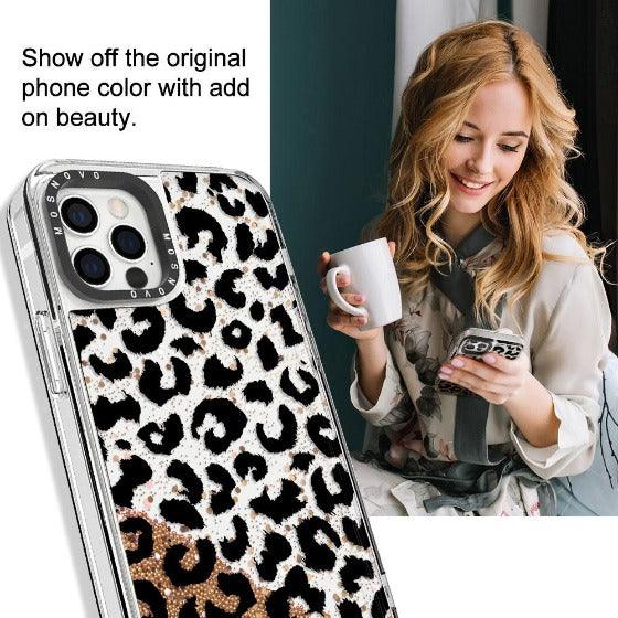 Black Leopard Glitter Phone Case - iPhone 12 Pro Max Case - MOSNOVO