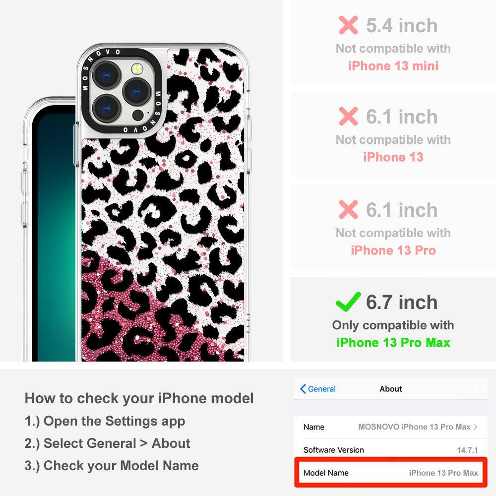 Black Leopard Glitter Phone Case - iPhone 13 Pro Max Case - MOSNOVO