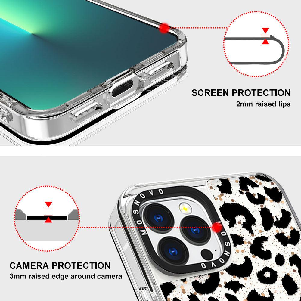 Black Leopard Glitter Phone Case - iPhone 13 Pro Max Case - MOSNOVO