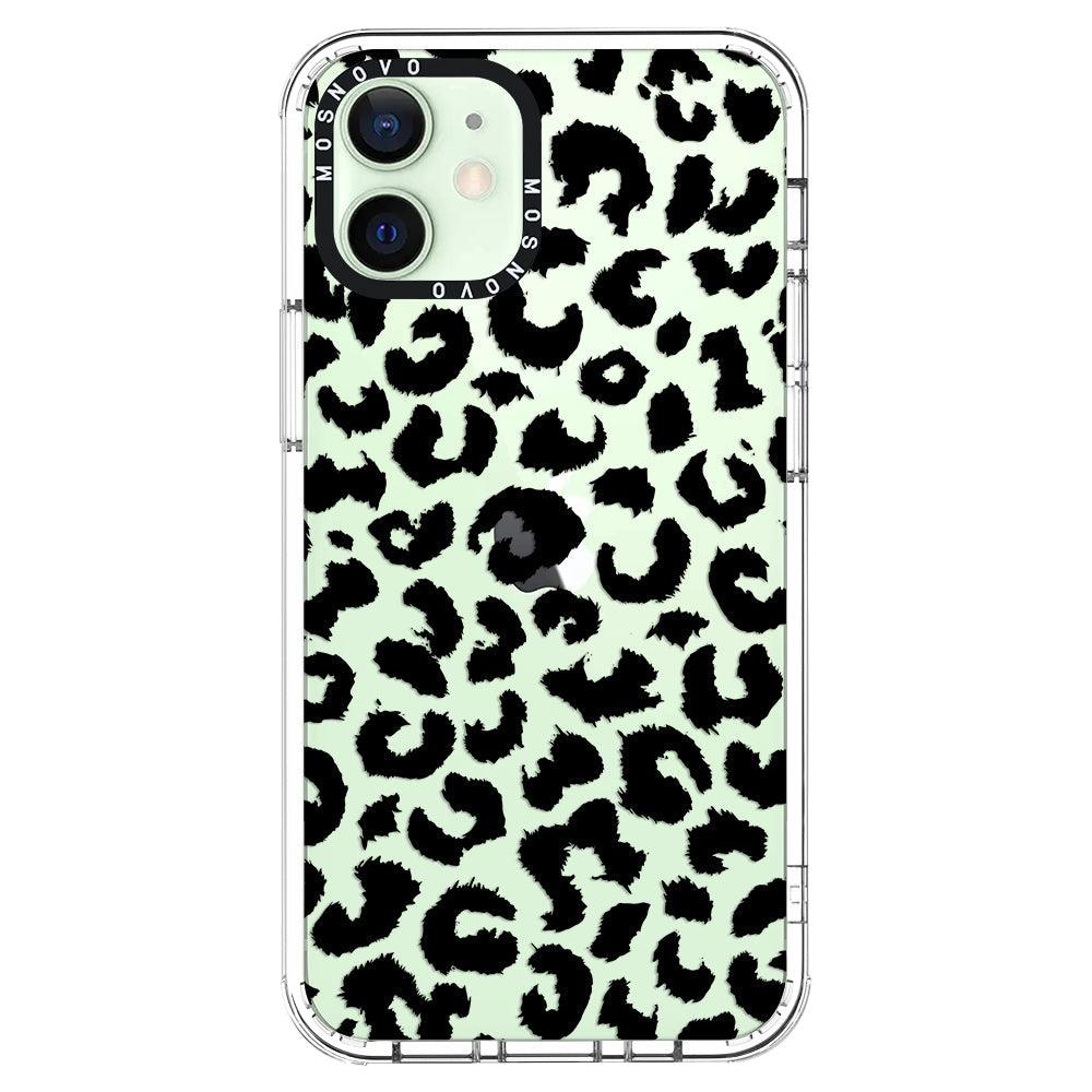 Black Leopard Phone Case - iPhone 12 Case - MOSNOVO
