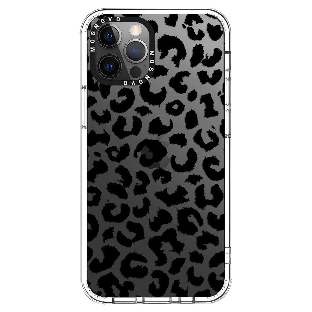 Black Leopard Phone Case - iPhone 12 Pro Case - MOSNOVO