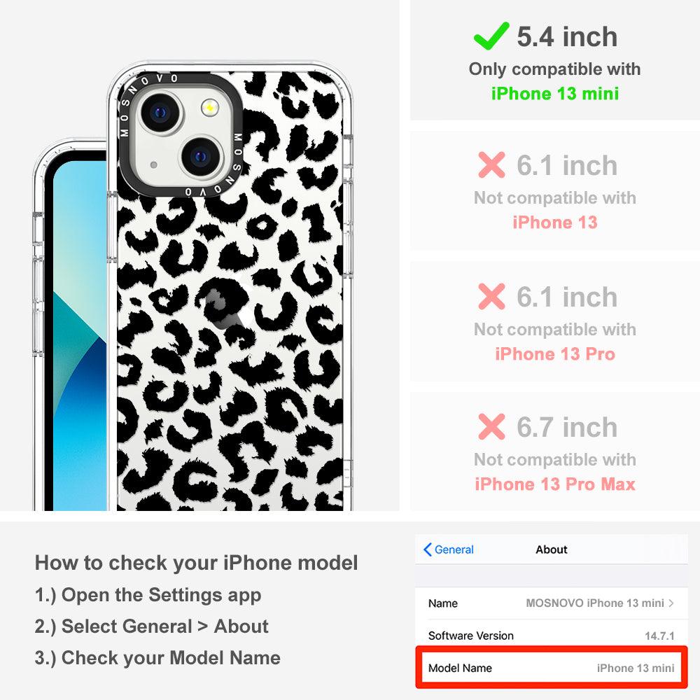 Black Leopard Phone Case - iPhone 13 Mini Case - MOSNOVO