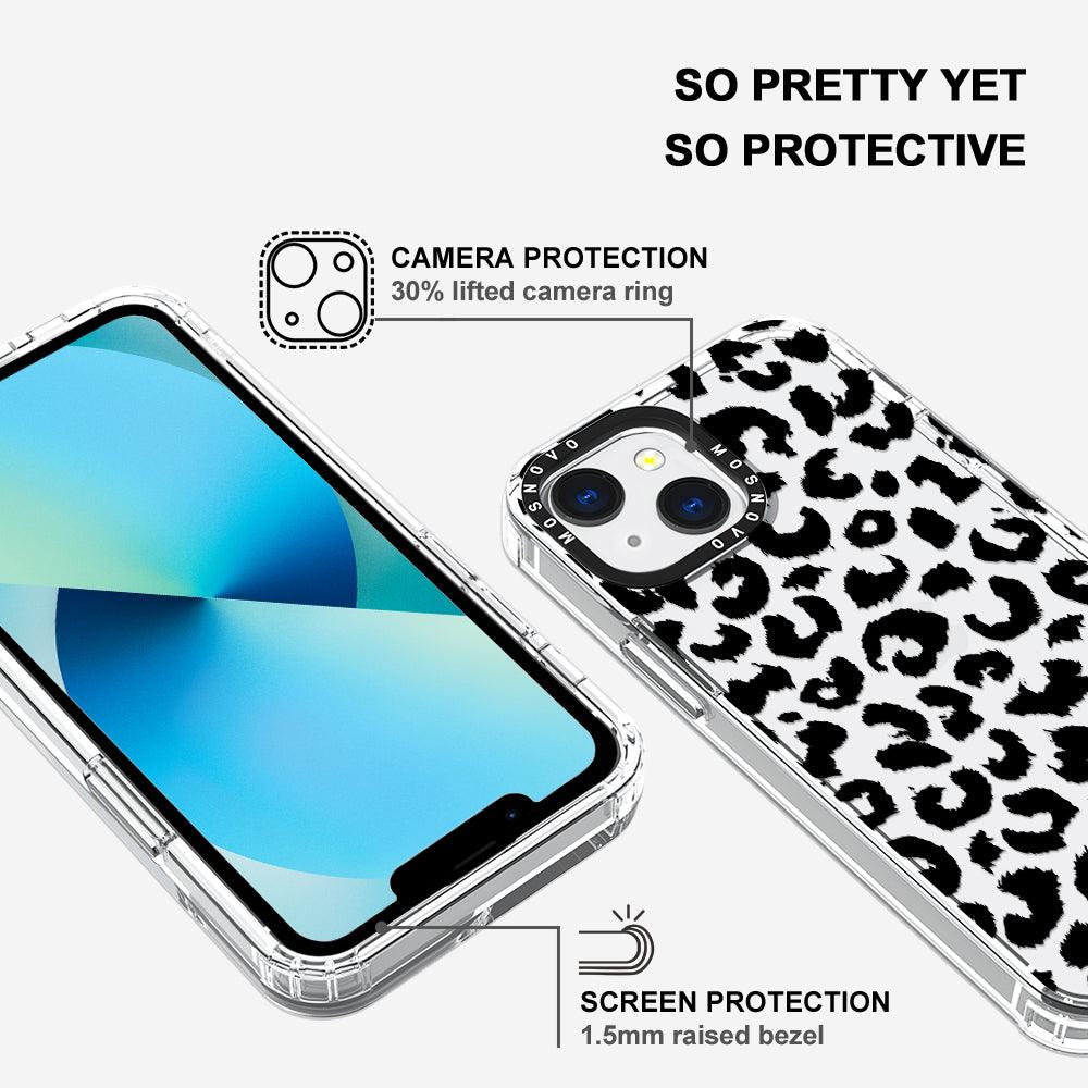 Black Leopard Phone Case - iPhone 13 Mini Case - MOSNOVO