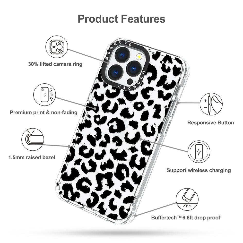 Black Leopard Phone Case - iPhone 13 Pro Case - MOSNOVO
